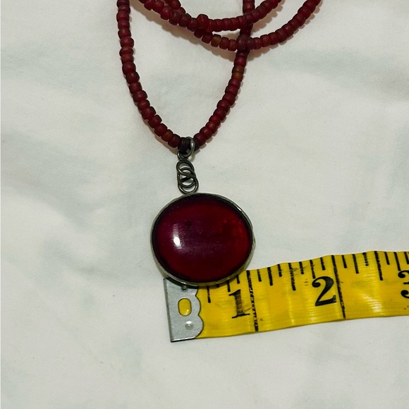 Like new, handcrafted Garnet boho necklace - Picture 10 of 10